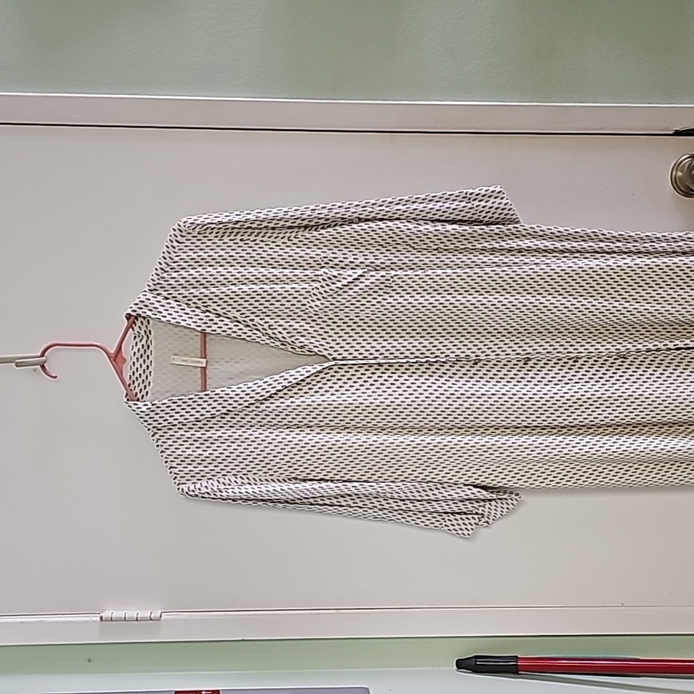 Yargıcı Maxi length dress. White and blue print size 42 European